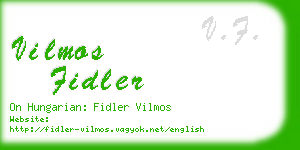 vilmos fidler business card